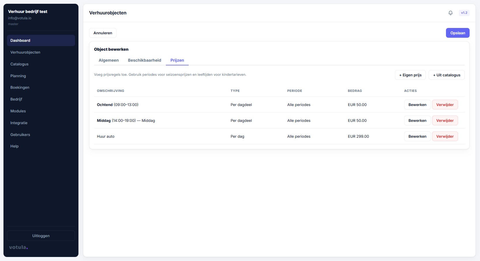 Dagdelen, multi-object boekingen en flexibele periodes