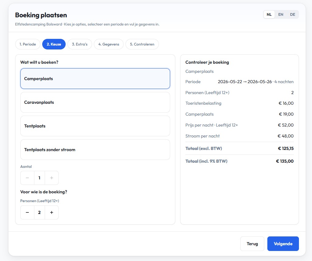 Boekingswidget op je eigen website